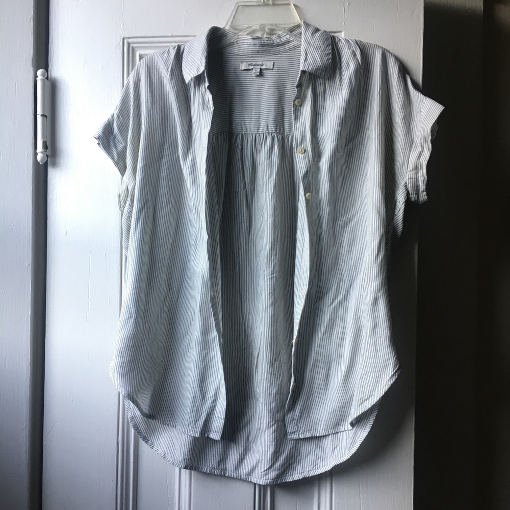 Madewell Central Shirt, Black & White Stripes, XS